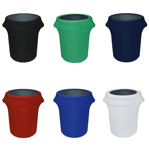 YOUR CHAIR COVERS - 32 Gallon Stretch Spandex Fitted Trash Can/Waste Container Cover - Black...