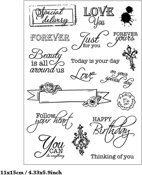 Love Words Clear Stamps for Card Making Blessing Words Transparent Silicone Stamp DIY Scrapbooking Supplies Embossing Paper Card Album...