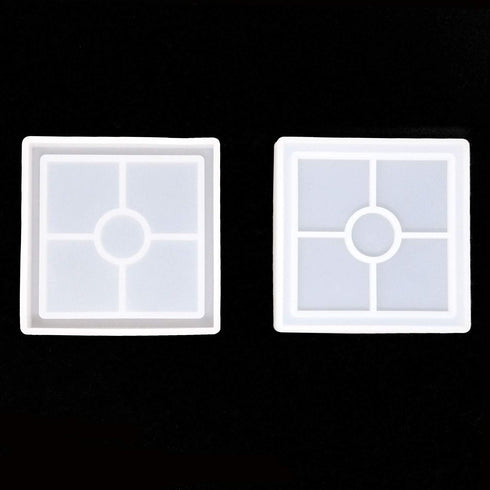 Honbay 2PCS Silicone Coaster Molds Square Shape Coaster Resin Molds Jewelry Storage Plate Dish Casting Mold for Craft Jewelry Making...