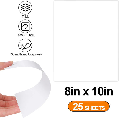 White Cardstock, 8x10 Cardstock Paper, 250gsm Thick Cardstock, Smooth Card Paper,90 Lb Heavy Card Stock Paper, Printer Paper For Stationary Printi...