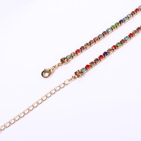 BVGA Dainty Gold Choker Necklace Colorful Heart Gemstone Choker Necklace Gold Plated Snake Chain Necklace Choker Necklaces Set for Women Girl Gift...