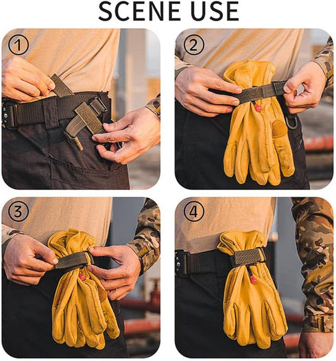 2Pcs Glove Holder for Duty Belt Glove Clips for Work Glove Strap Keeper Tactical Gloves Climbing Rope Storage Buckle...