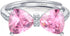Pink Bow Rings for Women 925 Sterling Silver Cubic Zirconia Mother Daughter Ring Promise Rings for Her Dainty CZ Adjustable Stackable Rings Jewelr...