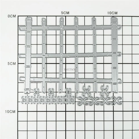 Bamboo Fence Metal Cutting Dies for Card Making, Paper Embossing Die Cuts Kit Templates, Storage Pockets Supplies, Photo Frame Album DIY Scrapbook...