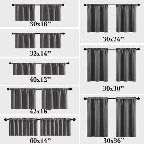 RV Curtains for Camper Windows Blackout 2 Pack Valances Waterproof Light Blocking Blackout Thermal Insulated Small Curtains for Basement Window Ba...