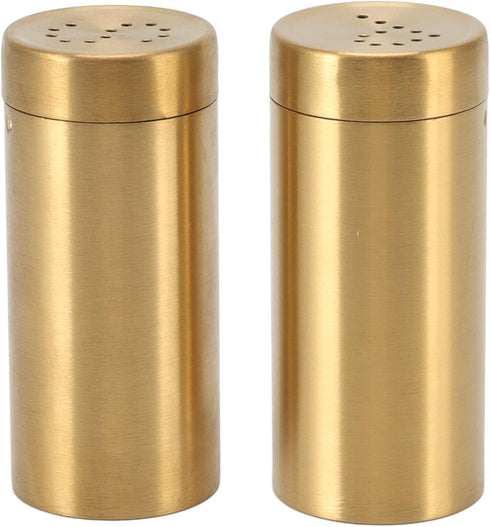 CHICIRIS Salt and Pepper Shaker, 2 Packs Stainless Steel Spice Shaker Gold Salt Container with Fine Mesh, Small Kitchen Gadgets, Spice Jars Season...