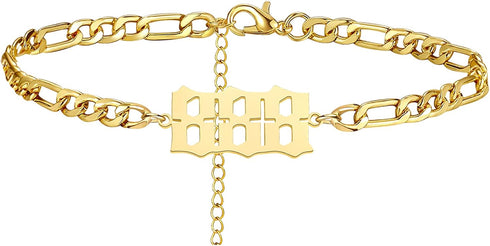 YANCHUN Initial Anklet for Women Gold Anklets with Initials Angel Number Ankle Bracelet Adjustable Gold Chain Ankle Bracelets Summer Beach Anklets...