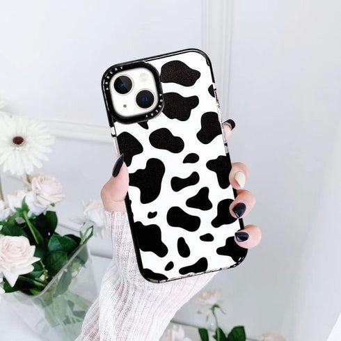 Abbery Designed for iPhone 13 Mini Case Cow Print, Clear with Design Cow Pattern Cute Durable Silicone TPU Sturdy Shockproof Protective Woman Girl...
