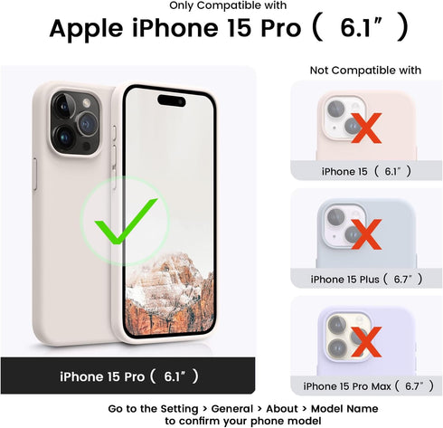 OTOFLY Designed for iPhone 15 Pro Case, Silicone Shockproof Slim Thin Phone Case for iPhone 15 Pro(6.1 inch), (Stone)......