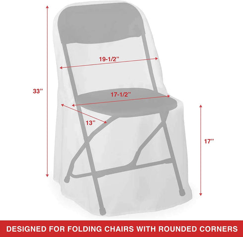 Lann's Linens 10 pcs White Polyester Folding Chair Covers for Wedding, Party, and Banquet - Elegant Cloth Slipcovers...