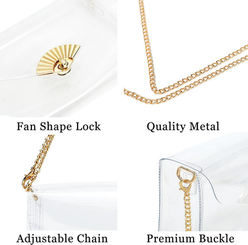 Clear Bag Stadium Approved,Clear Purses for Women Stadium Clear Crossbody Bag Cute for Sport Event Concert...