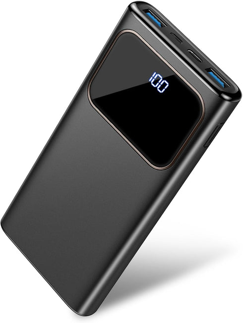 Portable Charger, 10000mAh Power Bank, Fast Charging Battery Pack with USB C/USB A Output, Tri-Outputs Digital Display Portable Phone Charger for ...