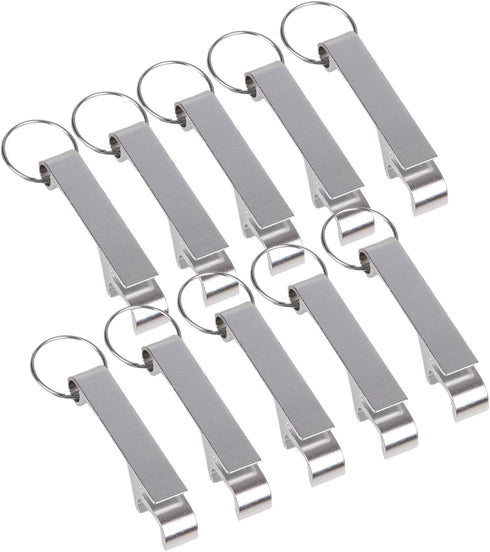 10 PCS Beer Bottle Openers Keychain for men, Metal jar Opener Soda Beverage Can Opener with KeyRing bulk Pocket Bottle Opener(grey)...