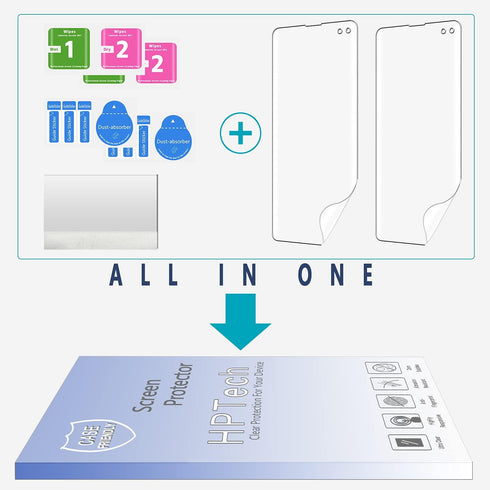 HPTech 2-Pack Screen Protector For Samsung Galaxy S10 Plus Full Coverage PET Film, HD Clear, Bubble Free, Case Friendly...