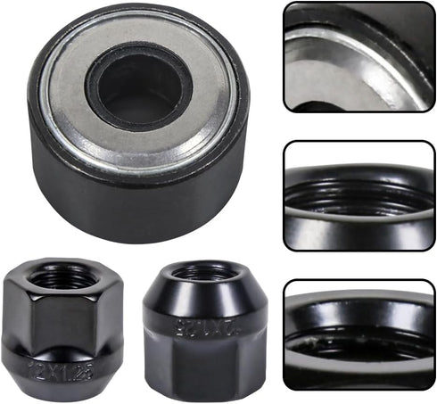 Universal Wheel Stud Installer Tool,Tire Stud Tool, M12x1.25 M12x1.5 M14x1.5, Iron, with 3/4" Hex Wheel Lug Nuts, Black...