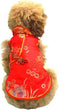SEIS Pet Costume Tang Suit Dog Cheongsam Satin Clothes Chinese Style Clothing for Dogs Pet Skirt Puppy Cats Dress Dog Vest Tshirt (Red, XXS)...