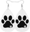 Dog Paw Print Faux Leather Earrings Black Dog Pet Kitten Footprint Teardrop Leather Dangle Earrings Women Earrings For Wedding Bridal...