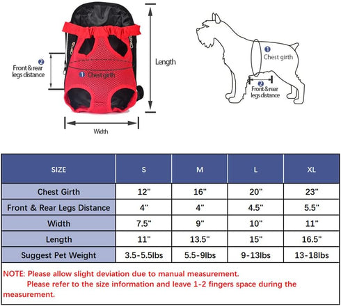 Pet Carrier Backpack, Legs Out Adjustable Pet Front Cat Dog Carrier Backpack, Easy-Fit Dog Travel Backpack Carrier for Hiking Camping for Small Me...