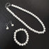 Fashion Classic Faux Pearl Crystal Necklace Bracelet Earrings Set Long Simulated Pearl Strand Layered Necklace for Women Girls Valentine's Day Gif...