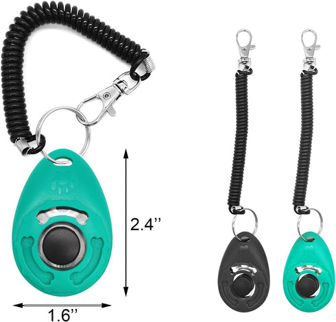 2pcs Dog Training Clickers with Wrist Strap and Clasp, Lightweight Durable Pet Trainer Clear Sound Pup Training Clicker for Dog Puppy Cat, Gift fo...