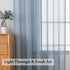 MIULEE Dusty Blue Linen Textured Sheer Curtains 84 Inches Long 2 Panels for Bedroom Living Room, Semi Transparent Farmhouse Light Blue Window Net ...