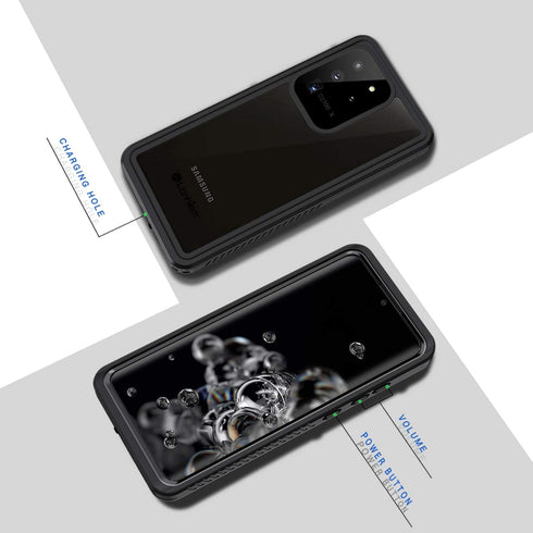 Lanhiem for Samsung Galaxy S20 Ultra Case, IP68 Waterproof Dustproof Case with Built-in Screen Protector, Heavy Duty Full Body Protective Phone Co...