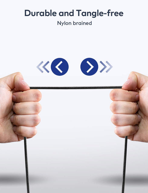 Mr Rex Nylon Braided 2.5mm to 3.5mm Audio Aux Cable for Bose 700 QuietComfort Ultra QC45 QC35II QC35 QC25 Headphones, JBL E45BT E55BT Headsets Rep...