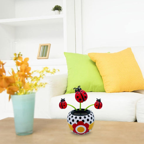 Red Solar Dancing Flower, Cute Power Flower for Car Decoration Swing Flowers, Solar Dashboard Decorations Flower Dancing Decor, Car Dashboard Swin...