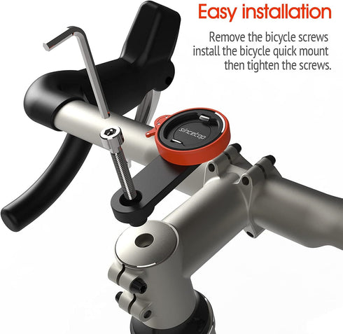 sincetop Bike Phone Mount for Mountain Bicycle, Universal Aluminum Road Bike Stem Cap Cell Phone Holder, Connect Quickly Riding Clip Stand, MTB Ha...