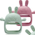 2 Packs Bunny Teething Toys for Babies 0-6 Months,Never Drop Teether for 6-12 Months,100% Food-Grade Silicone Teething Mitten for Babies,Teething ...