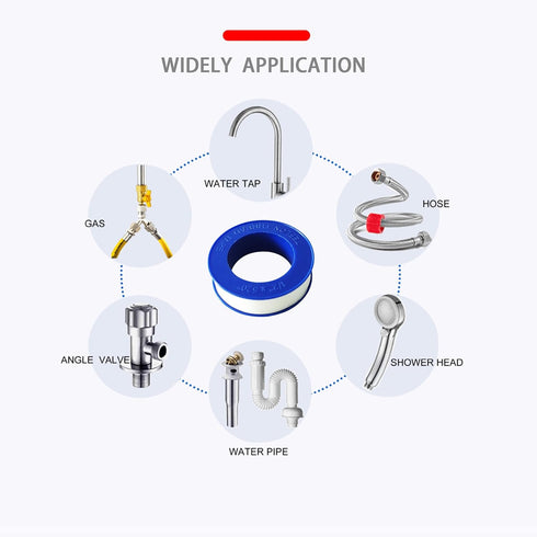 5 Rolls Teflon Tape 1/2Inch(W) 520Inches(L) Extra Long PTFE Tape Plumbers Tape Plumbing Tape Thread Seal for Shower Head and Pipe Sealant Tape Sea...