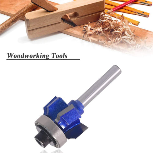 Mesee 4 Teeth R3 Industry Grade Carbide Roundover Router Bit, 1/4 Inch Shank Corner Rounding Curved Edge Forming Trimming Cutter Woodworking Milli...