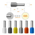 AWG12 Wire Ferrules Terminals, 250pcs AWG12 Terminal Connector Wire Insulated Cord Pin Ends Terminals for Electric, Industrial, Chemical Industry,...