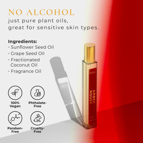 Gya Labs Amber Rouge Fragrance Oil Roll On - Natural Amber Perfume Oil for Skin - Amber Rouge Perfume Fragrance Oil for Men & Women (0.34 Fl Oz)...