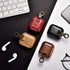 AirPods Leather Case, ICARER Genuine Leather AirPod case with Keychain and Led Light for Apple AirPods 2 Case & Airpods 1, Support Wireless Chargi...