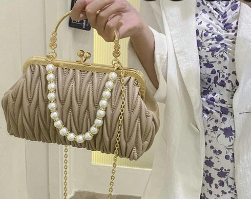 Solyinne Womens Clutch Purse Pearl Evening Bag Envelope Evening Bridal Wedding Party Club Purses Crossbody Handbags...