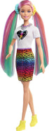 Barbie Doll Leopard Rainbow Hair with Color-Change Highlights & 16 Styling Accessories Including Clothes, Scrunchies, Brush & More...