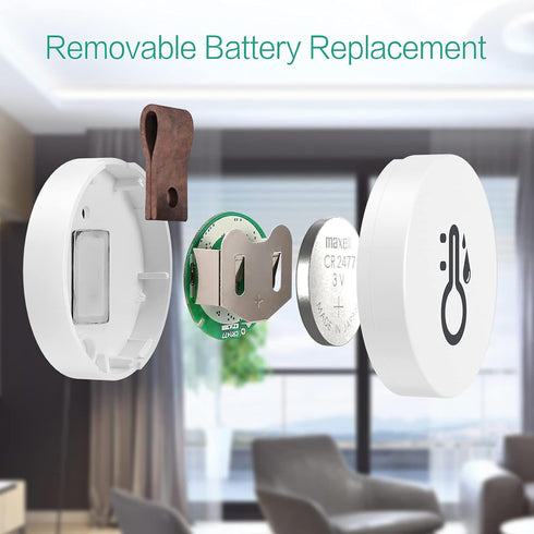 ORIA Mini Wireless Humidity Temperature Sensor with Temp Humidity Monitor, Data Export and Alert for House