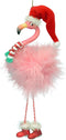 Pink Flamingo in Santa Hat and Feathers Christmas Holiday Ornament...
