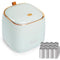 Mini Countertop Trash Can with 12 Rolls of Trash Bags, Desk Trash Can Tiny Trash Can with Press Type Lid, Desktop Trash Can Applicable for Bathroo...