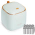 Mini Countertop Trash Can with 12 Rolls of Trash Bags, Desk Trash Can Tiny Trash Can with Press Type Lid, Desktop Trash Can Applicable for Bathroo...