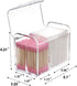 Sooyee Qtip Holder Dispenser for Cotton Ball, Swab, Round Pads, Floss,3 Compartment Plastic Apothecary Jars,Bathroom Organization ,Vanity Organize...