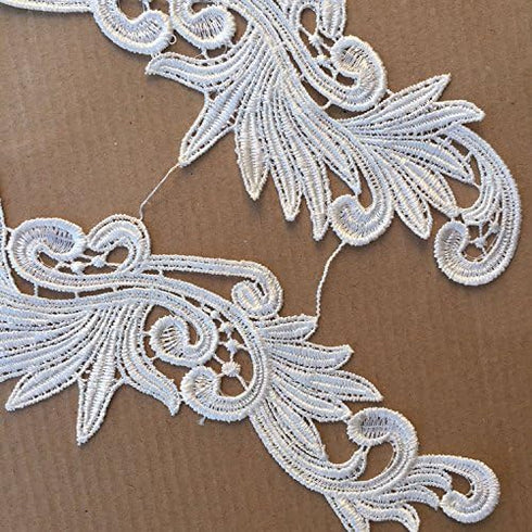 6Pcs=3 Pair Decorative Embroidery Clothes Red/White/Black/Green Wedding Dress Bridal Badge Headband Motif Patch DIY Wedding Bridal Dress Scrapbook...