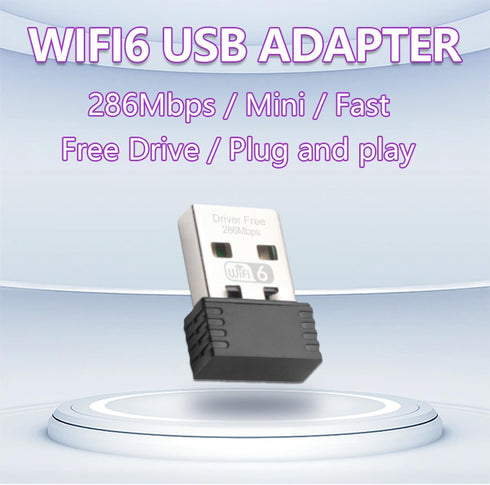 USB WiFi Adapter for Desk PC Laptop Windows 7 10 11, WiFi 6 300Mbps 2.4GHz Wireless Network Receiver, 802.11ax Mini USB Wi-Fi LAN Card, Driver-Fre...