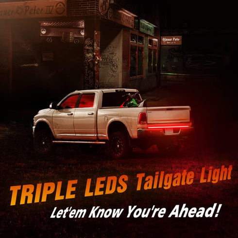 48 Inch Tailgate Light Bar Triple Row Tail Light Bar for Pickup Trailer SUV RV Van Full Function No Drill Install (48 inch)...