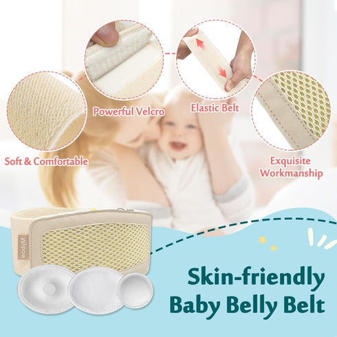 Mybow Umbilical Hernia Belt Baby, Infant Belly Button Band, Umbilical Cord Cover for Newborn Abdominal Binder, Hernia Support Truss, Belly Button ...