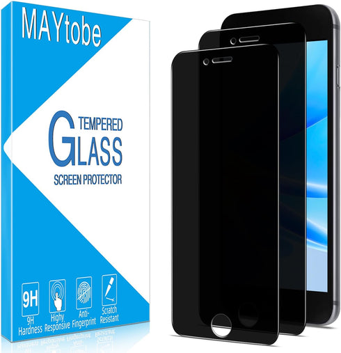 MAYtobe [2 Pack Privacy Screen Protector Designed For iPhone SE 3, SE 2022, iPhone SE 2, SE 2020 Tempered Glass, Anti-Scratch, Bubble Free......