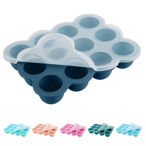 Baby Food Storage Container -12 x 1.5OZ Silicone Baby Food Freezer Tray with Silicone Lid, Perfect Food Container for Homemade Baby Food, Vegetabl...