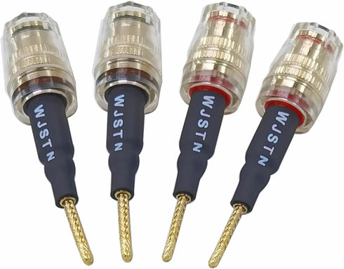 Flex Pin Banana Plugs to 4mm Female Banana Jack Speaker Audio Adapter for Spring Loaded Terminals Amplifier Speaker Sound Systems 4Pack (Flex -Typ...