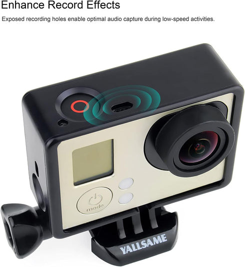 Frame Mount Case for GoPro Hero 4 3 3+ with Lens Cap and Side Door Cap Protective Wire Connectable Skeleton Housing Case Accessories Kit for GoPro...